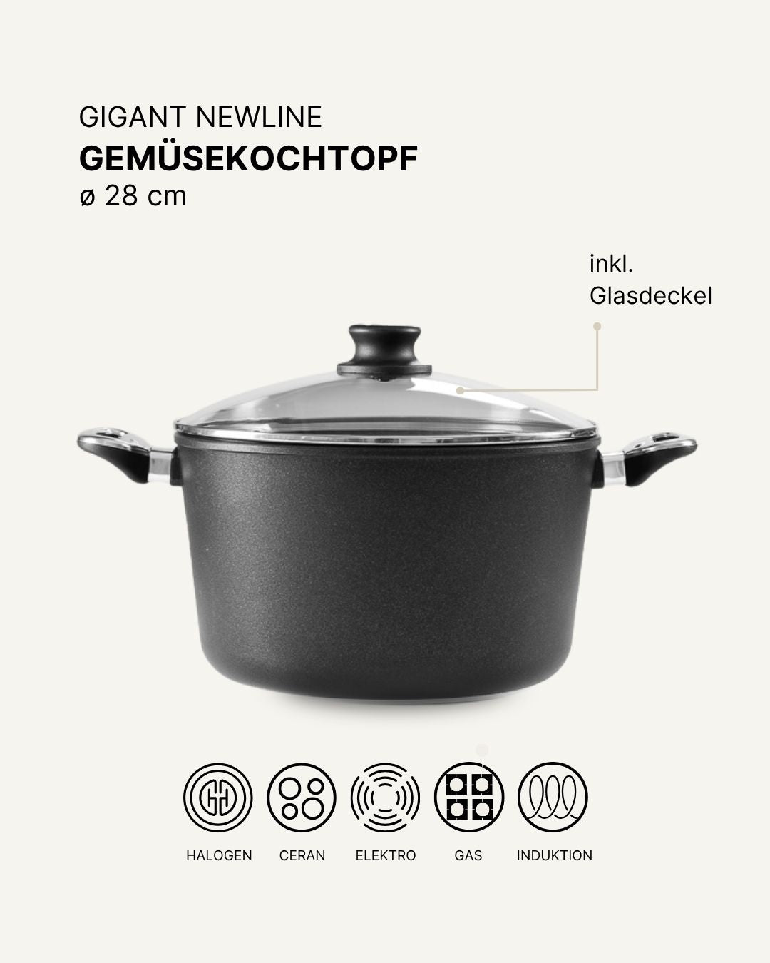 GIGANT Newline Großer Topf mit Deckel