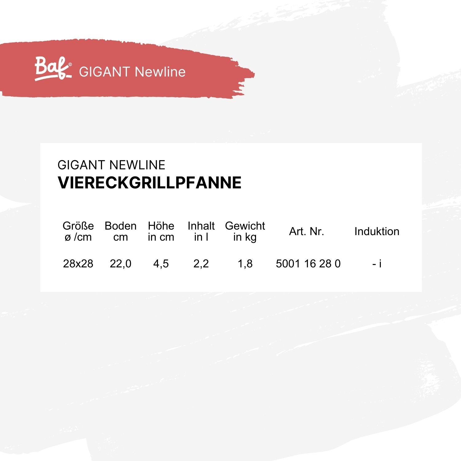 GIGANT Newline square grill pan