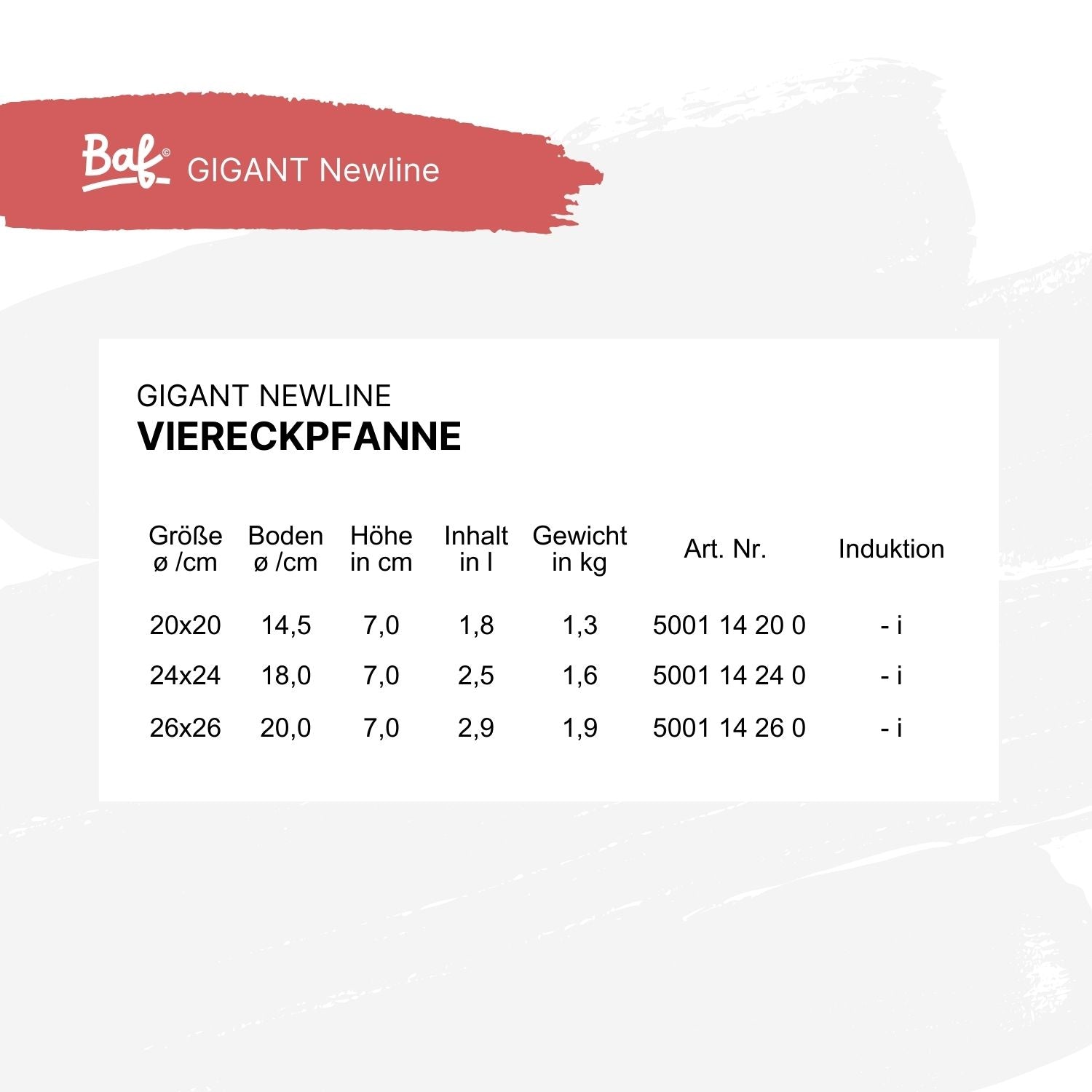 GIGANT Newline square pan