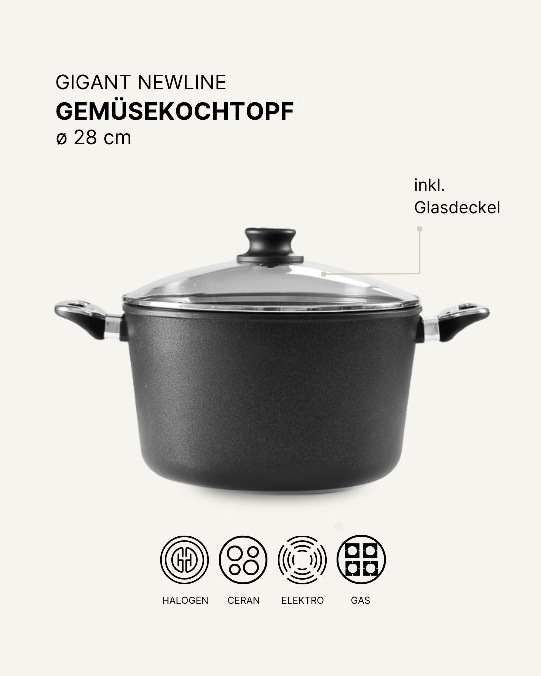 GIGANT Newline Großer Topf mit Deckel