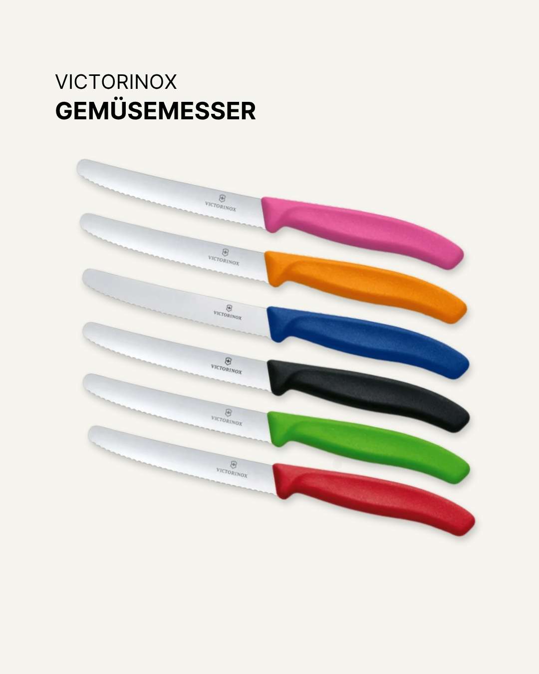 Farbvarienten der Gemüsemesser von Victorinox