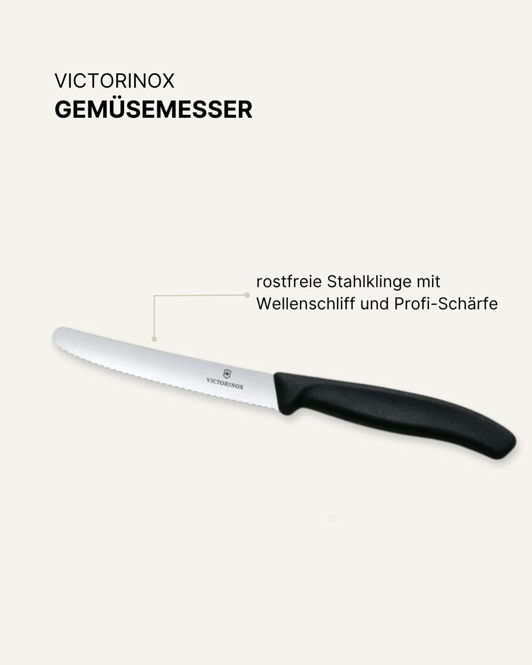 Gemüsemesser von Victorinox in schwarz