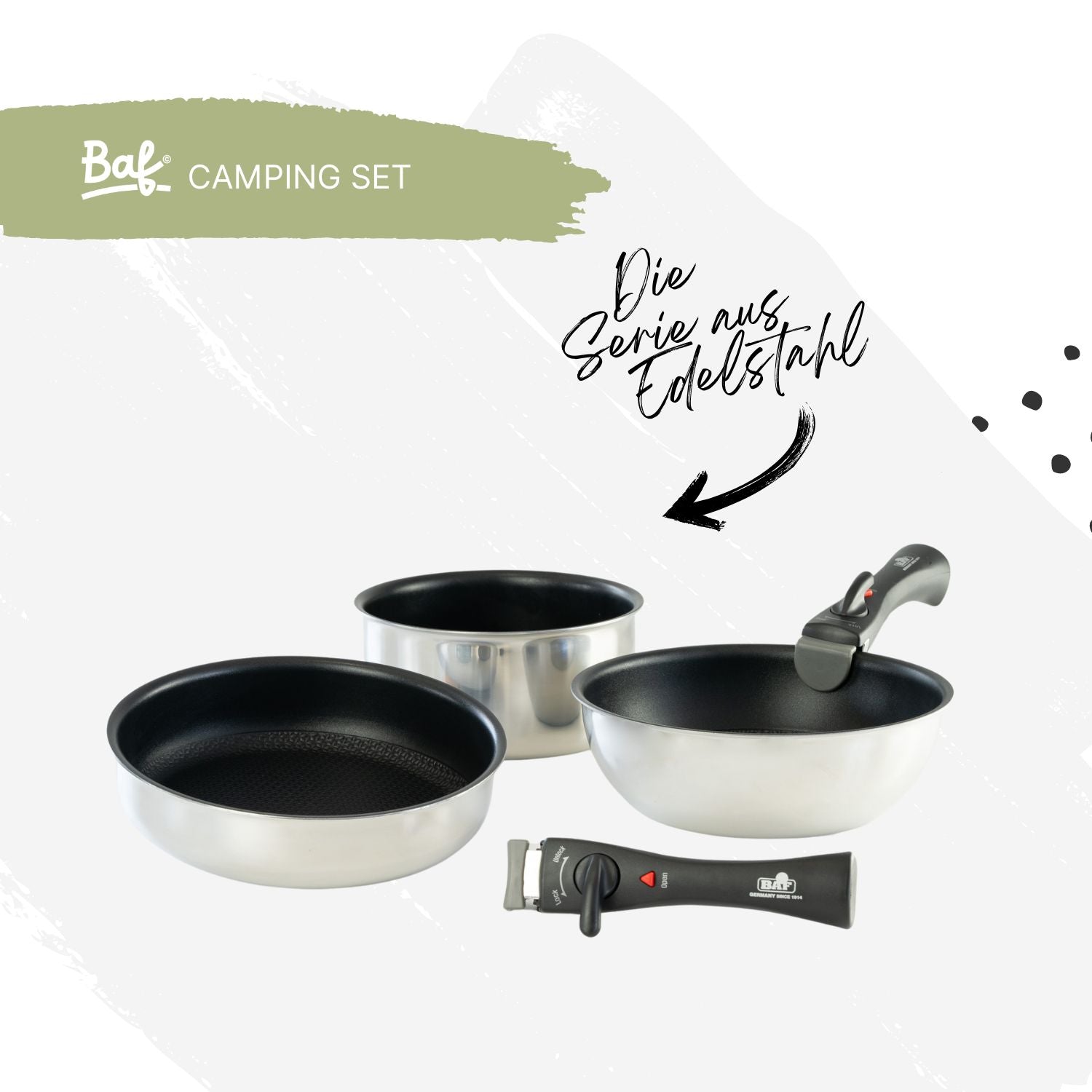 topf camping Camping Set EXPLORER – Wok, Topf & Pfanne