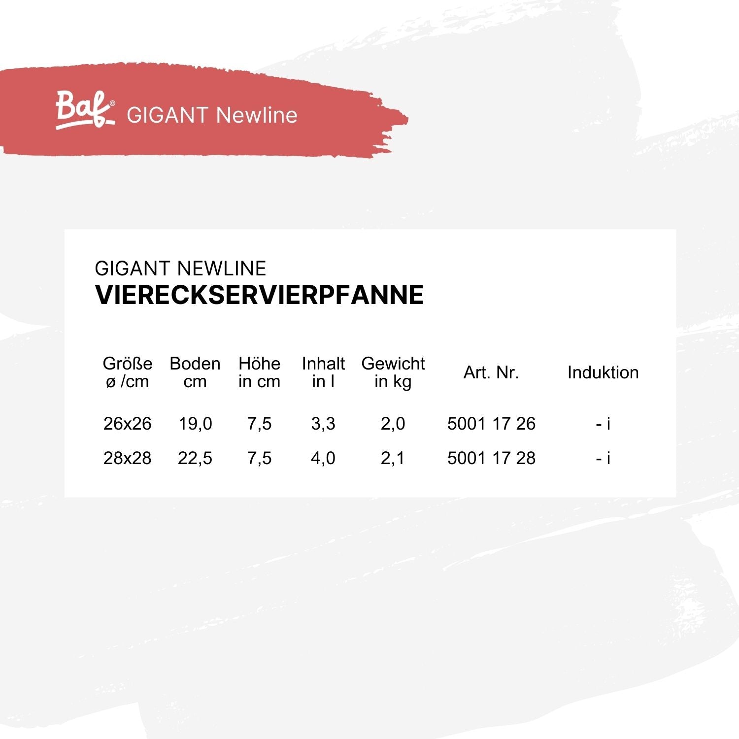 GIGANT Newline Viereckservierpfanne